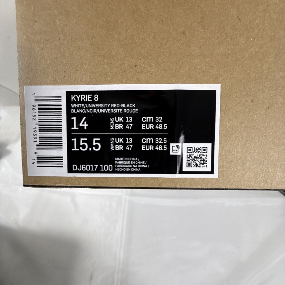 Nike Kyrie 8 Shoes White University Red Women 15. M14 Sneakers Basketball DJ6017 - Picture 9 of 10